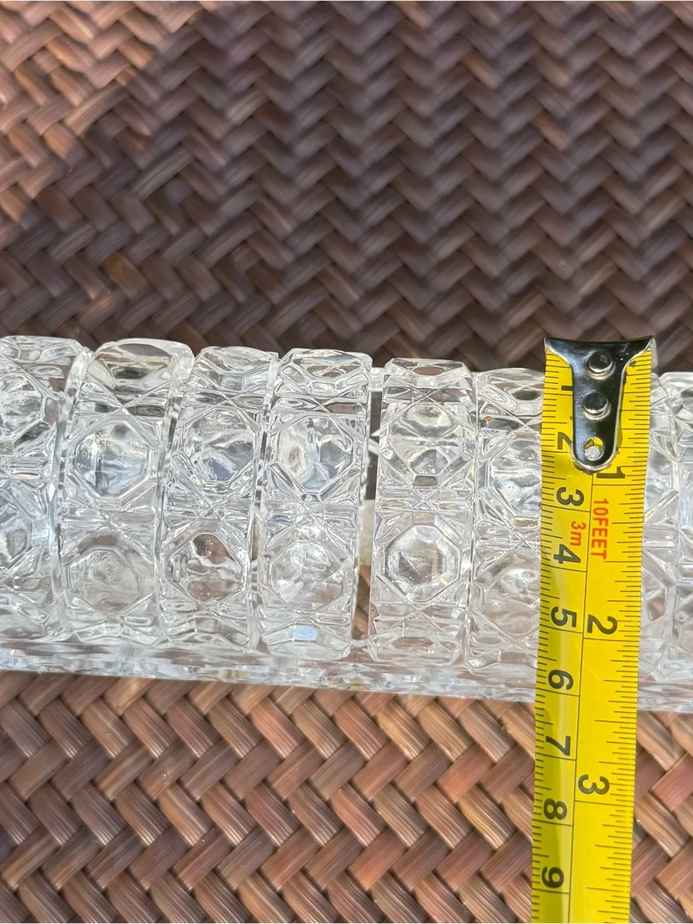 Vintage Cut Crystal Napkin Rings Set‎ of 12 with Matching Holder Stunning